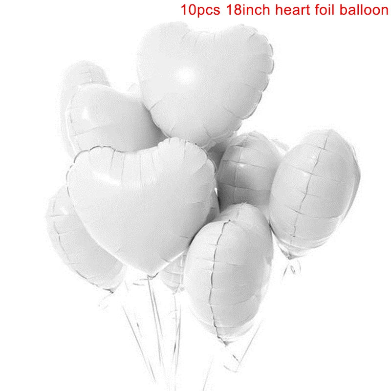 Heart Shape Foil Balloons – 18 Inch Party Decorations (10 Pack)