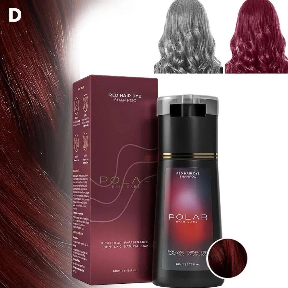 Natural Hair Dye Shampoo for Gray Hair – Black, Brown & Purple 200ml