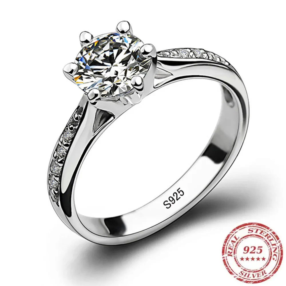 Luxury 925 Sterling Silver Ring for Women – 7ct Diamond Imitation