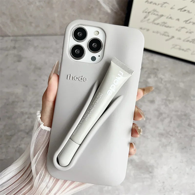 Lemontini Lip Gloss Phone Case | Silicone Cover for iPhone 11–17 Series