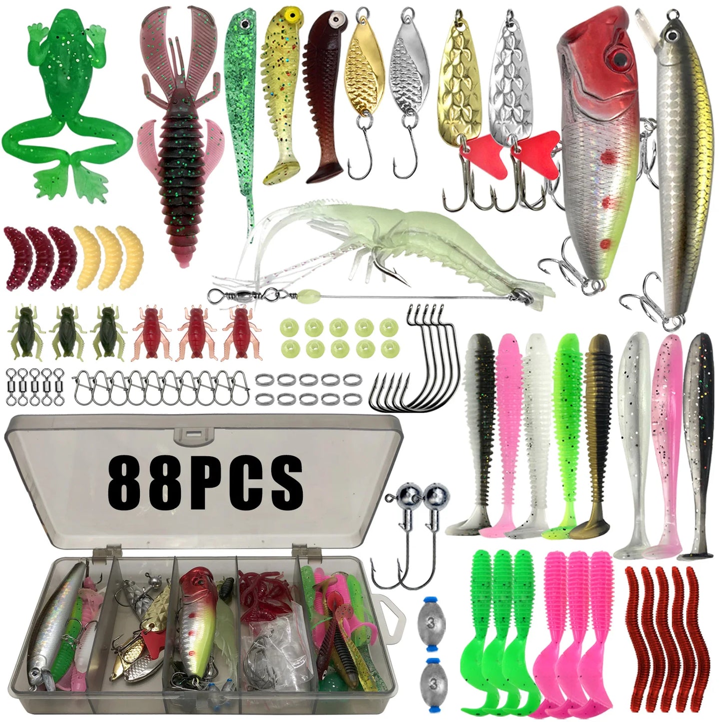 Fishing Lure Kit – Multi-Lure Tackle Box Set for Bass, Trout & Pike