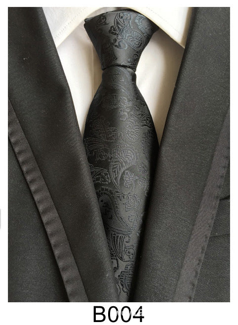 Men's Jacquard Polyester Tie – Classic Stripe Business & Casual Necktie