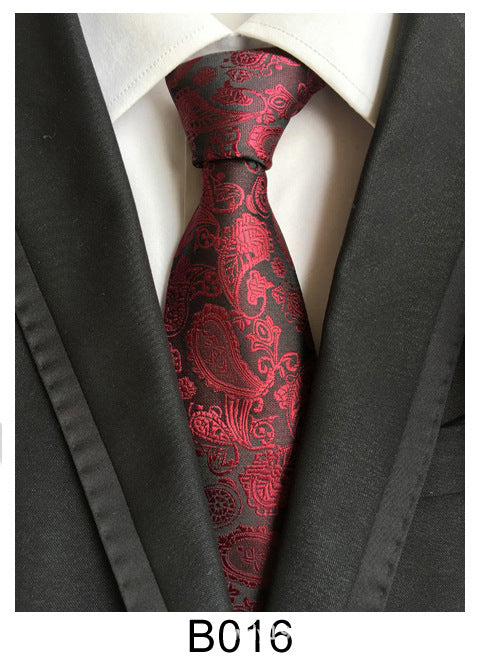 Men's Jacquard Polyester Tie – Classic Stripe Business & Casual Necktie