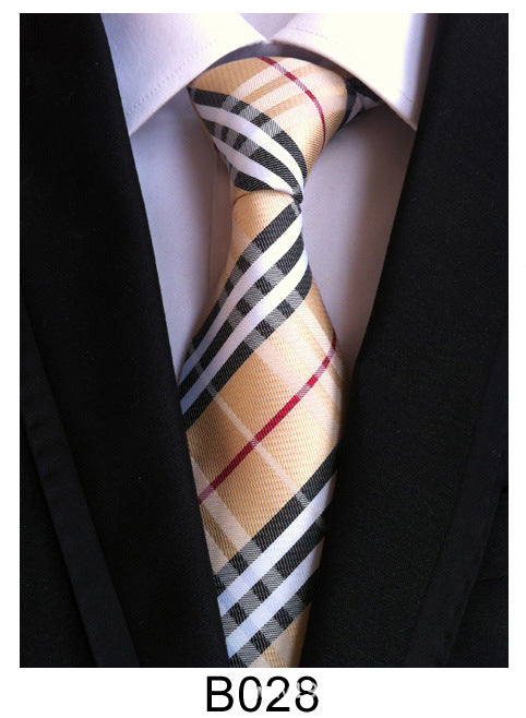Men's Jacquard Polyester Tie – Classic Stripe Business & Casual Necktie