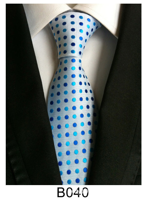 Men's Jacquard Polyester Tie – Classic Stripe Business & Casual Necktie