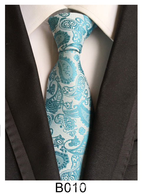 Men's Jacquard Polyester Tie – Classic Stripe Business & Casual Necktie