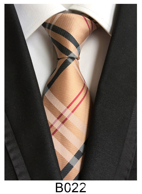 Men's Jacquard Polyester Tie – Classic Stripe Business & Casual Necktie