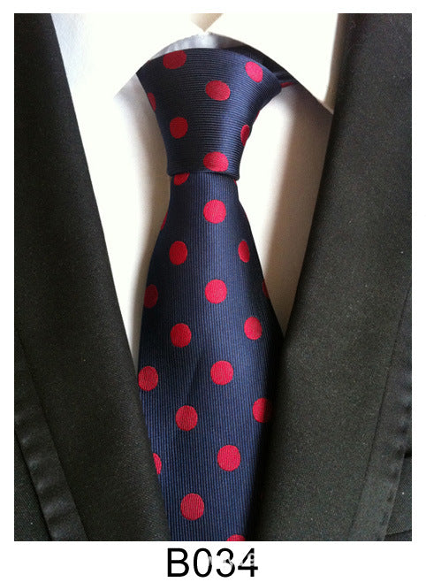 Men's Jacquard Polyester Tie – Classic Stripe Business & Casual Necktie