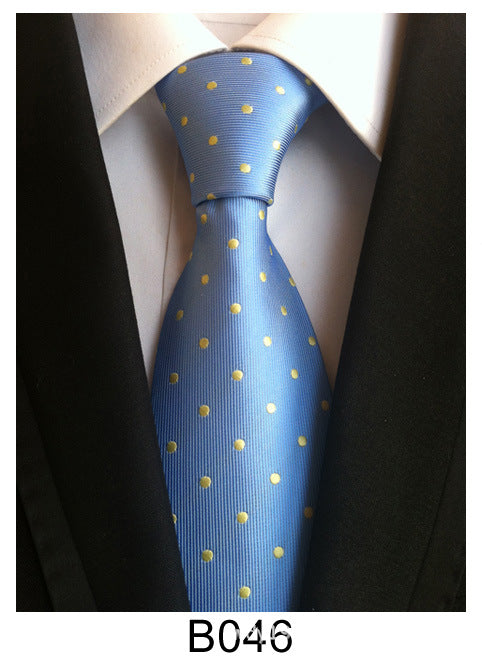 Men's Jacquard Polyester Tie – Classic Stripe Business & Casual Necktie