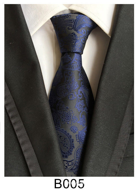 Men's Jacquard Polyester Tie – Classic Stripe Business & Casual Necktie