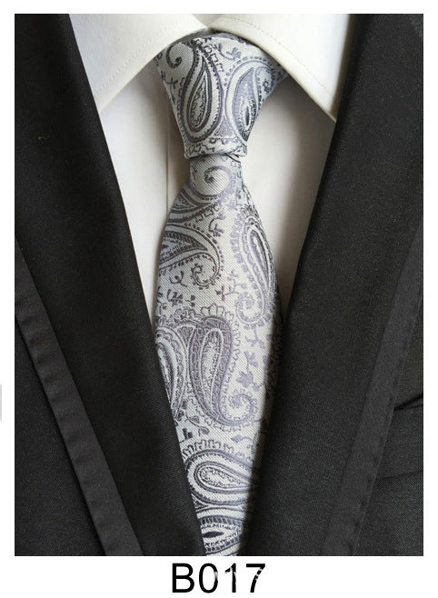 Men's Jacquard Polyester Tie – Classic Stripe Business & Casual Necktie