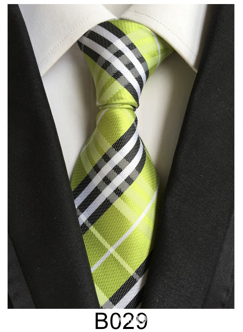 Men's Jacquard Polyester Tie – Classic Stripe Business & Casual Necktie
