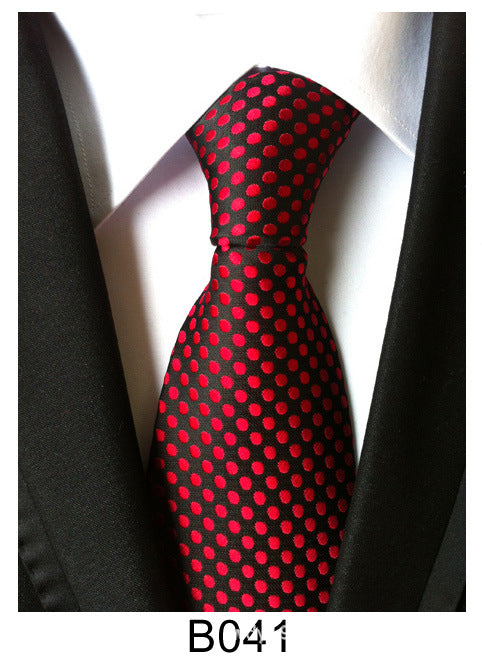 Men's Jacquard Polyester Tie – Classic Stripe Business & Casual Necktie
