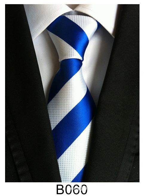 Men's Jacquard Polyester Tie – Classic Stripe Business & Casual Necktie