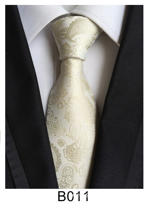 Men's Jacquard Polyester Tie – Classic Stripe Business & Casual Necktie
