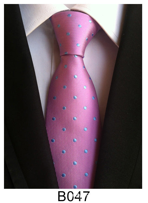 Men's Jacquard Polyester Tie – Classic Stripe Business & Casual Necktie