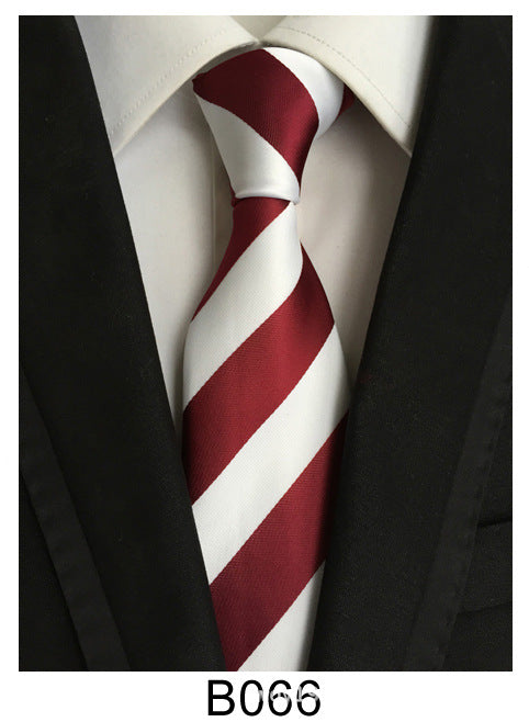 Men's Jacquard Polyester Tie – Classic Stripe Business & Casual Necktie