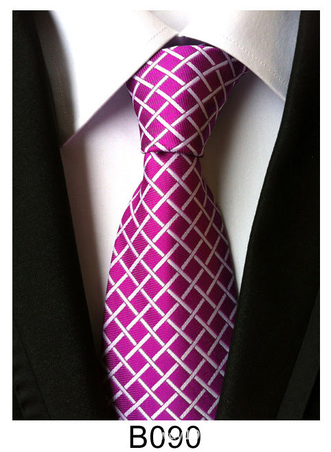 Men's Jacquard Polyester Tie – Classic Stripe Business & Casual Necktie