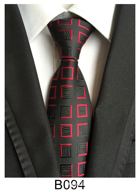 Men's Jacquard Polyester Tie – Classic Stripe Business & Casual Necktie