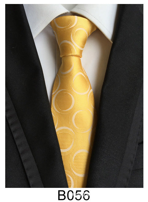 Men's Jacquard Polyester Tie – Classic Stripe Business & Casual Necktie