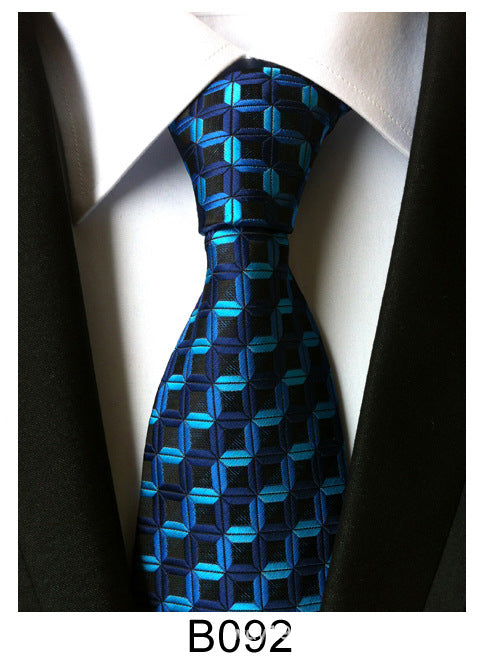 Men's Jacquard Polyester Tie – Classic Stripe Business & Casual Necktie