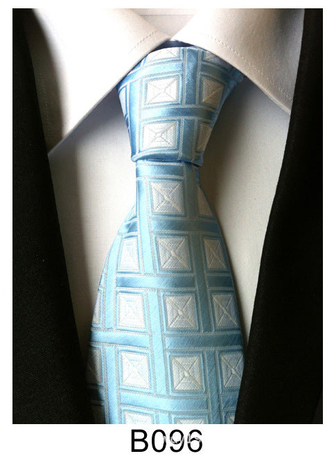 Men's Jacquard Polyester Tie – Classic Stripe Business & Casual Necktie