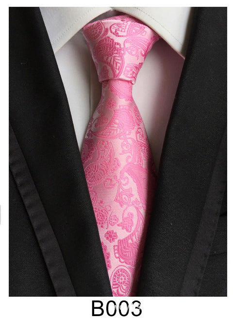 Men's Jacquard Polyester Tie – Classic Stripe Business & Casual Necktie