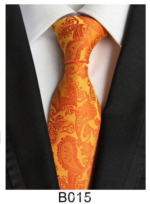 Men's Jacquard Polyester Tie – Classic Stripe Business & Casual Necktie