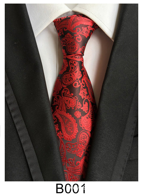 Men's Jacquard Polyester Tie – Classic Stripe Business & Casual Necktie