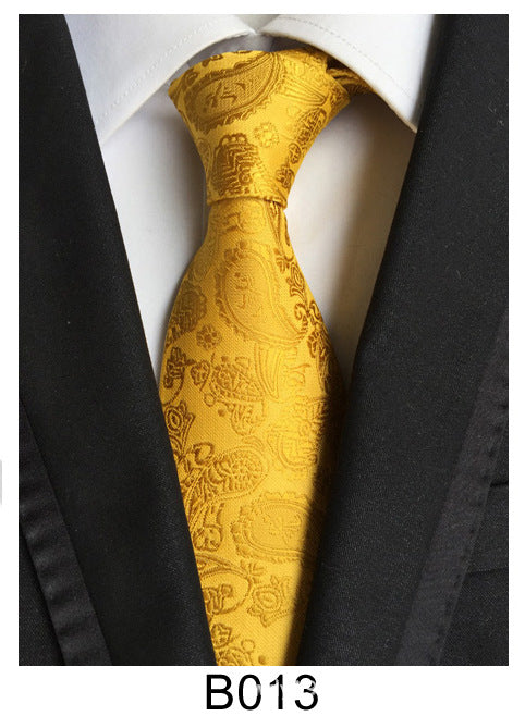 Men's Jacquard Polyester Tie – Classic Stripe Business & Casual Necktie