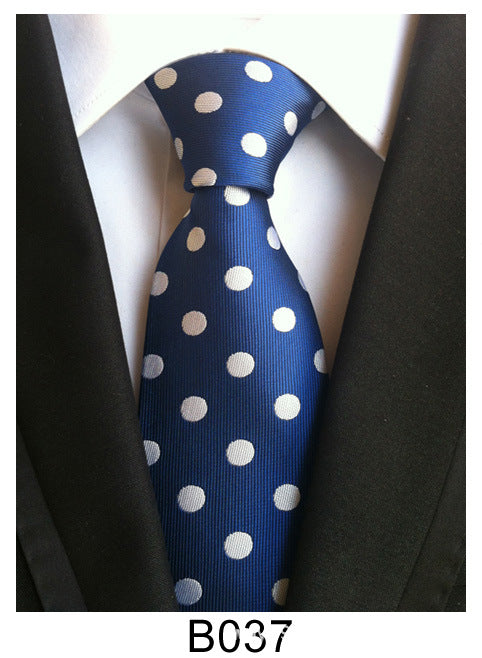 Men's Jacquard Polyester Tie – Classic Stripe Business & Casual Necktie