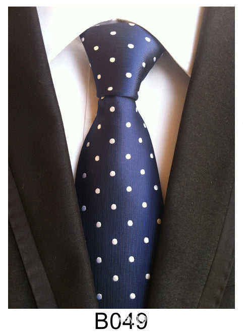 Men's Jacquard Polyester Tie – Classic Stripe Business & Casual Necktie