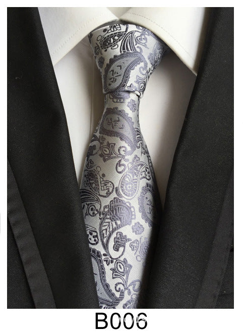 Men's Jacquard Polyester Tie – Classic Stripe Business & Casual Necktie