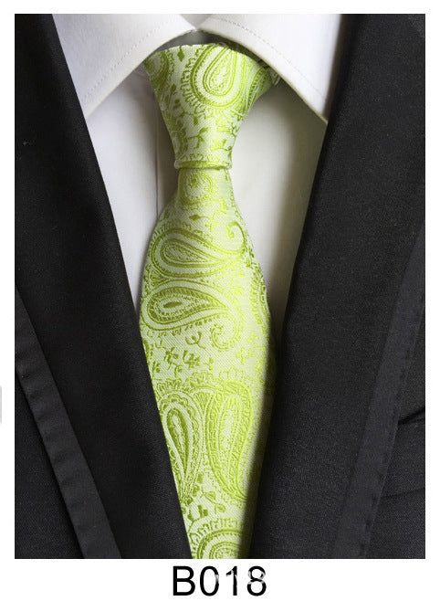 Men's Jacquard Polyester Tie – Classic Stripe Business & Casual Necktie