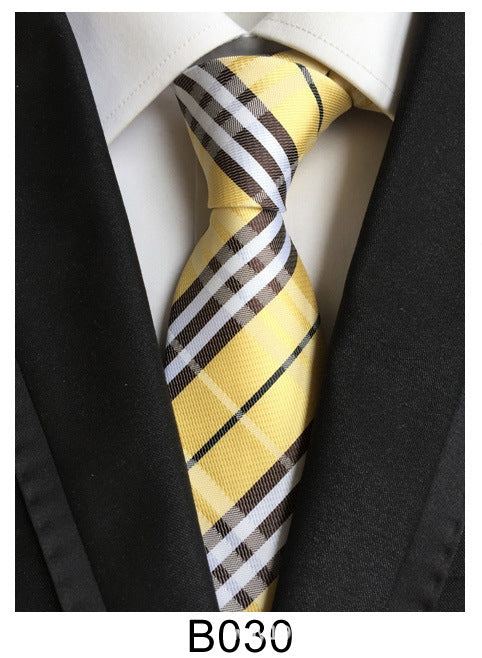 Men's Jacquard Polyester Tie – Classic Stripe Business & Casual Necktie