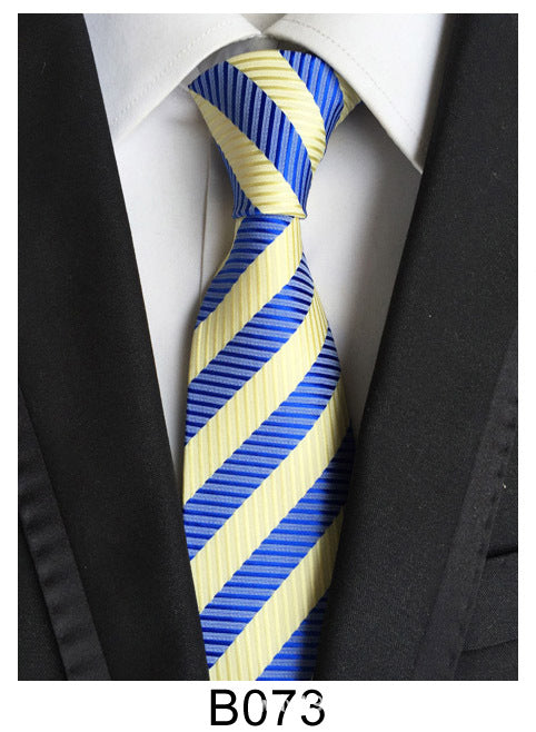 Men's Jacquard Polyester Tie – Classic Stripe Business & Casual Necktie