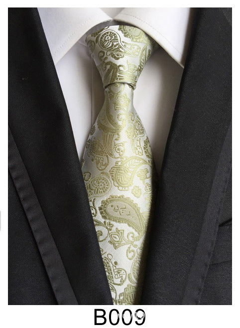 Men's Jacquard Polyester Tie – Classic Stripe Business & Casual Necktie