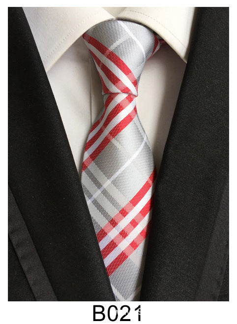 Men's Jacquard Polyester Tie – Classic Stripe Business & Casual Necktie