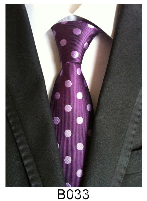 Men's Jacquard Polyester Tie – Classic Stripe Business & Casual Necktie