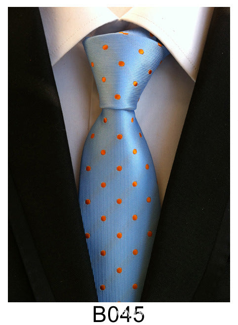 Men's Jacquard Polyester Tie – Classic Stripe Business & Casual Necktie