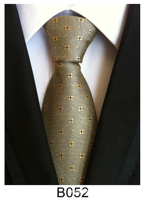 Men's Jacquard Polyester Tie – Classic Stripe Business & Casual Necktie