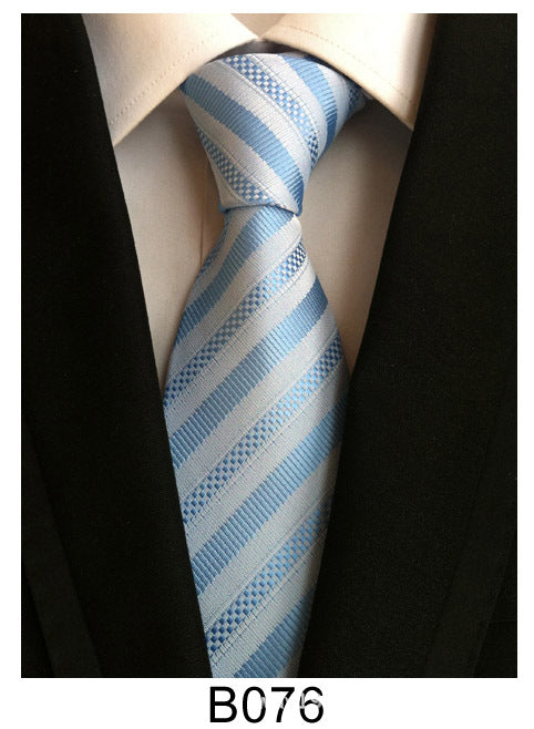 Men's Jacquard Polyester Tie – Classic Stripe Business & Casual Necktie