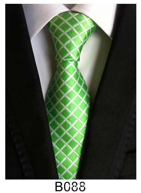 Men's Jacquard Polyester Tie – Classic Stripe Business & Casual Necktie