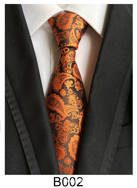 Men's Jacquard Polyester Tie – Classic Stripe Business & Casual Necktie