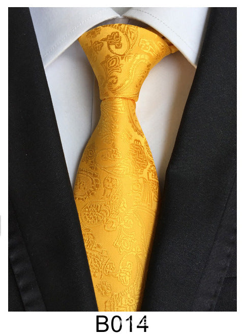 Men's Jacquard Polyester Tie – Classic Stripe Business & Casual Necktie