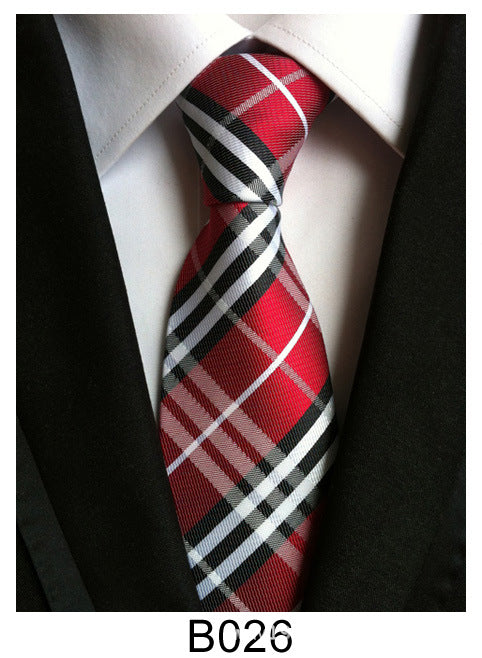 Men's Jacquard Polyester Tie – Classic Stripe Business & Casual Necktie