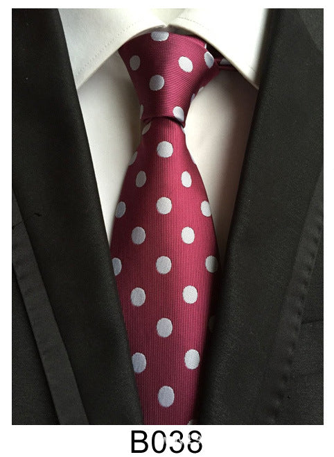 Men's Jacquard Polyester Tie – Classic Stripe Business & Casual Necktie