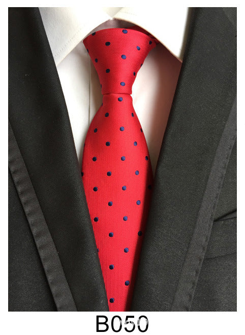 Men's Jacquard Polyester Tie – Classic Stripe Business & Casual Necktie