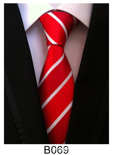 Men's Jacquard Polyester Tie – Classic Stripe Business & Casual Necktie