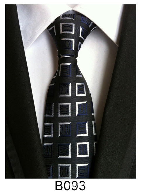 Men's Jacquard Polyester Tie – Classic Stripe Business & Casual Necktie